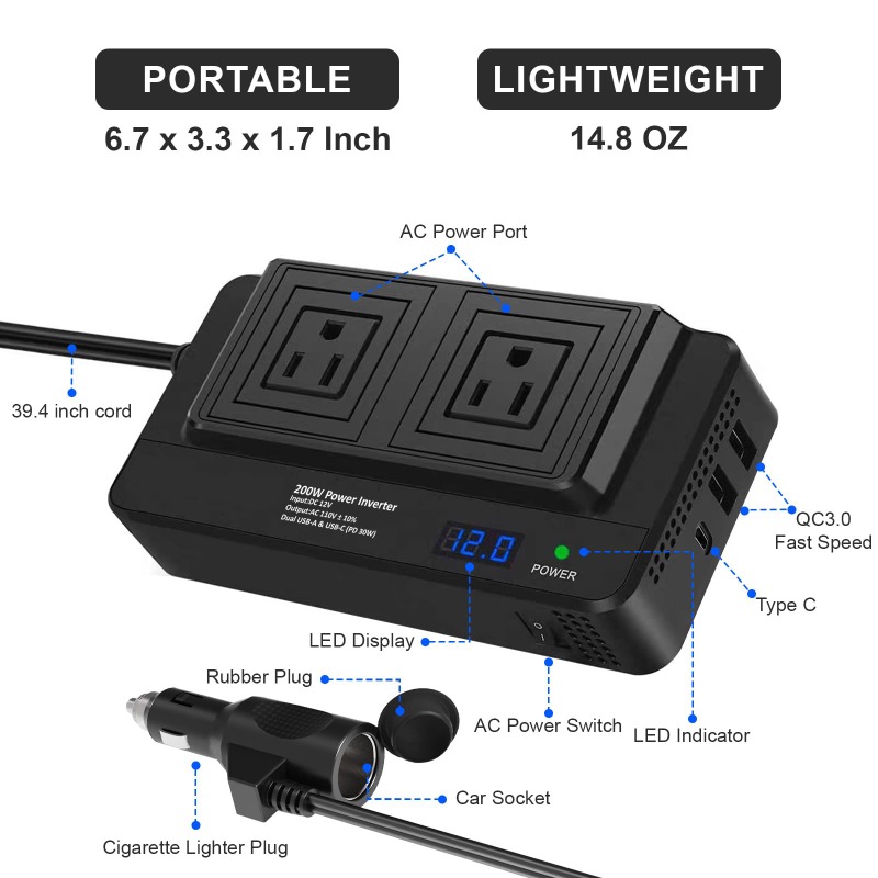 Inversor de corriente para coc - Outdoor Power Adapter Usb C reseña y precio